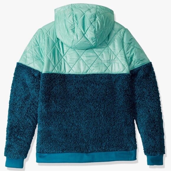 Spyder Girls Park Hoodie Jacket Quilted & Fleece Aqua & Teal, Size M Girls Youth - Picture 2 of 13